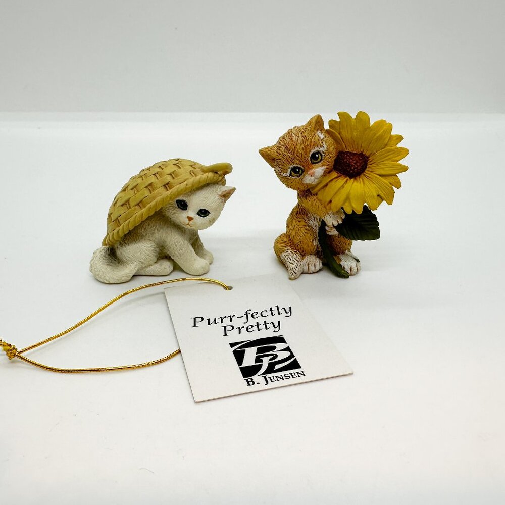 Rare Hamilton Collection Cats Blake Jensen Retreat Cat Ginger Basket Sunflower